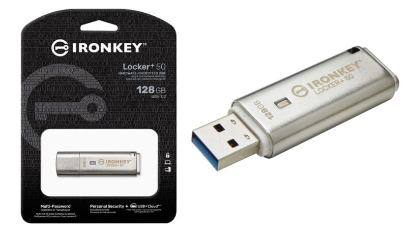 USB disk Kingston IronKey Locker50+ s hardwarovým šifrováním a zálohováním do cloudu