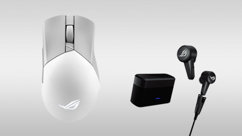 Myš ROG Gladius III Wireless AimPoint a sluchátka ROG Cetra True Wireless Pro