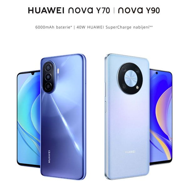 mobilní telefon smartphone Huawei nova Y90 a Y70
