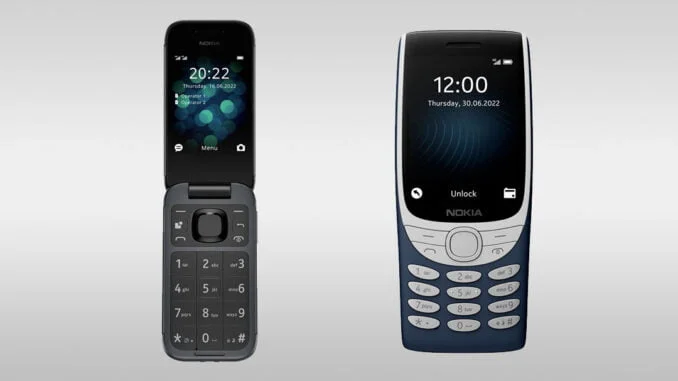 tlačítkové telefony Nokia 2660 Flip a Nokia 8210 4G