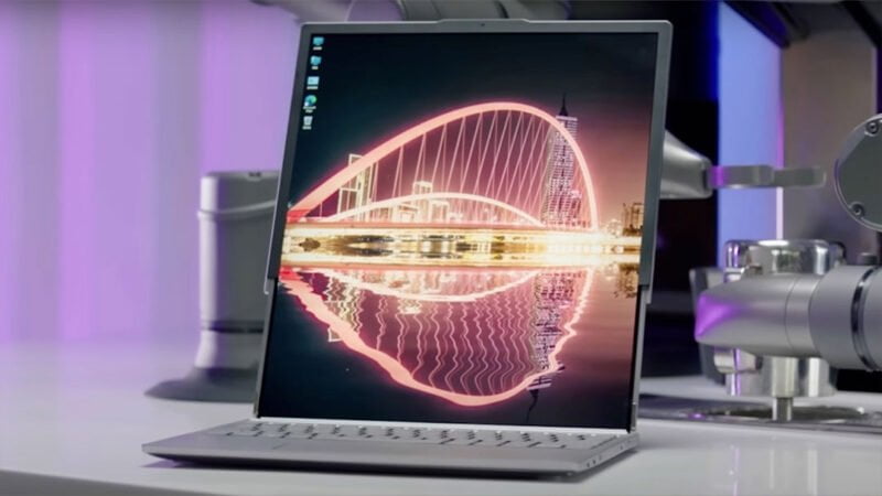 Lenovo počítač s rolovací obrazovkou koncept