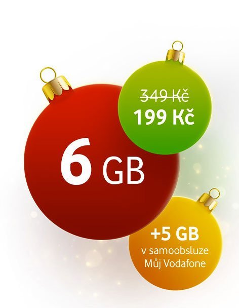 Vodafone Vánoce 2022 předplacené karty datové balíčky