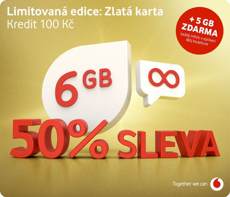limitovaná edice Zlatá karta Vodafone Vánoce 2022