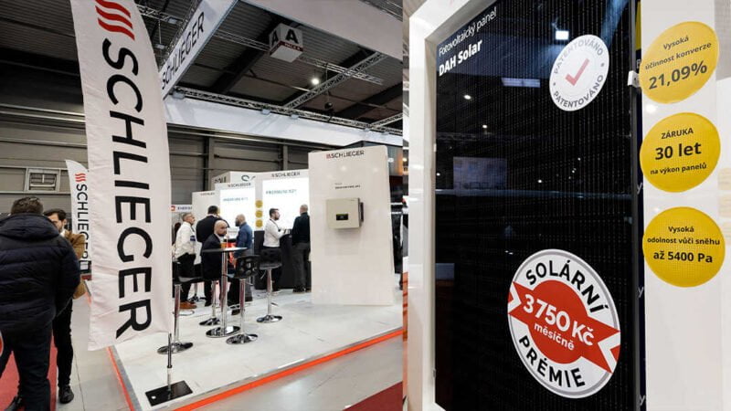 fotovoltaické a solární panely, baterie, střídače a tepelná čerpadla Schlieger na výstavě Solar Praha 2023