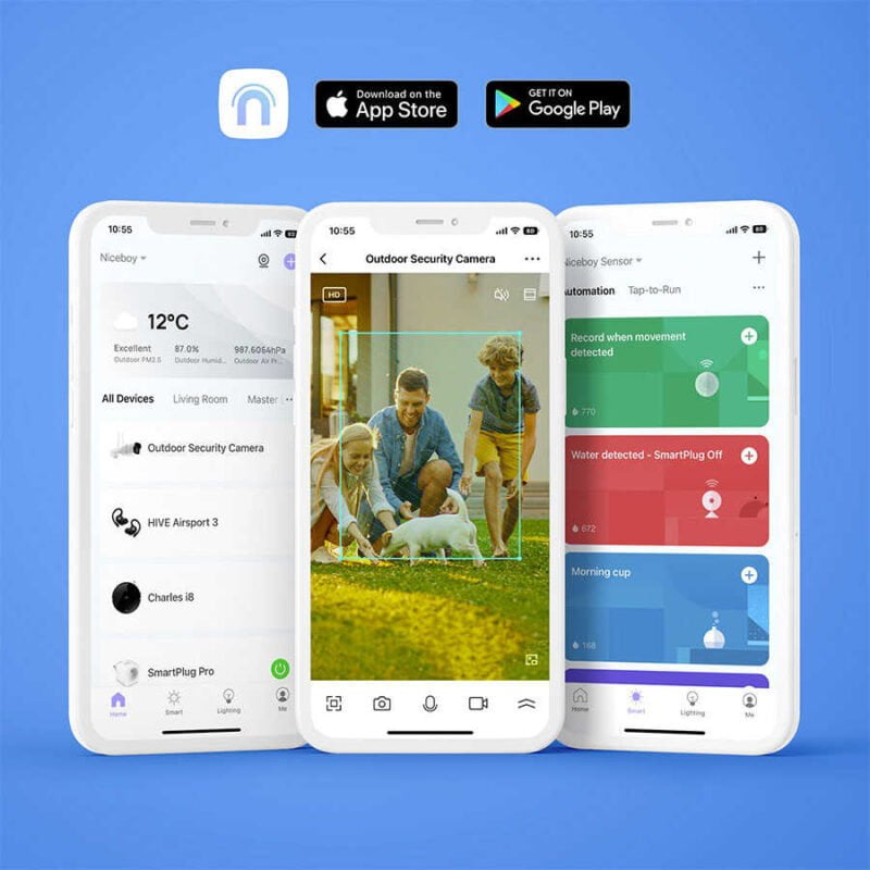 aplikace pro bezpečnostní kamery Niceboy ION Home Security Camera ION Outdoor Security Camera