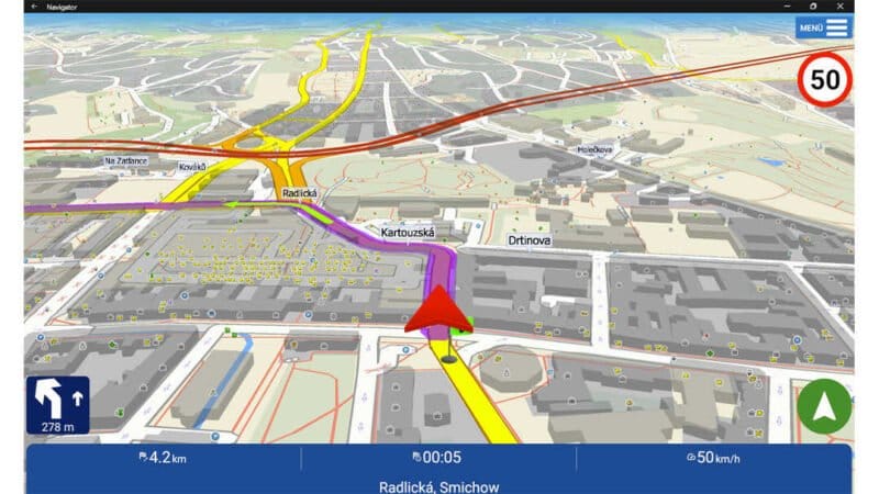 navigace GPS MapFactor Navigator Android Windows 11