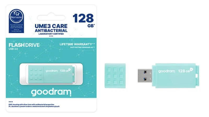 USB flash disk GoodRam UME3 CARE, antibakteriální, přenosný