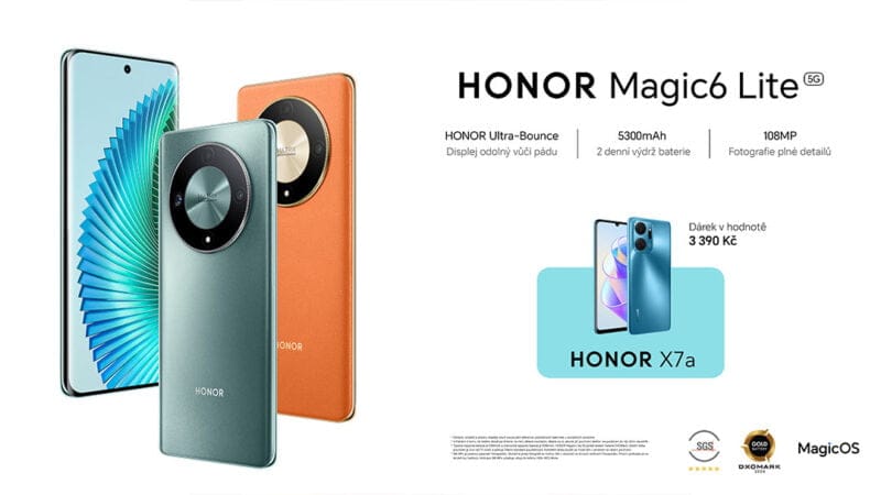 chytrý telefon smartphone HONOR Magic6 Lite specifikace cena dárek odolnost