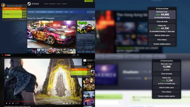 Google Chrome doplňky pro srovnání cen her dl Compare IsThereAnyDeal