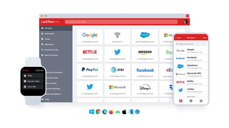 doplněk Google Chrome Last Pass pro správu hesel