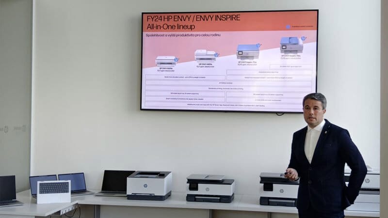 nové tiskárny multifunkce inkjet laserjet inkoustové laserové novinky 2024 cena specifikace tisková konference HP