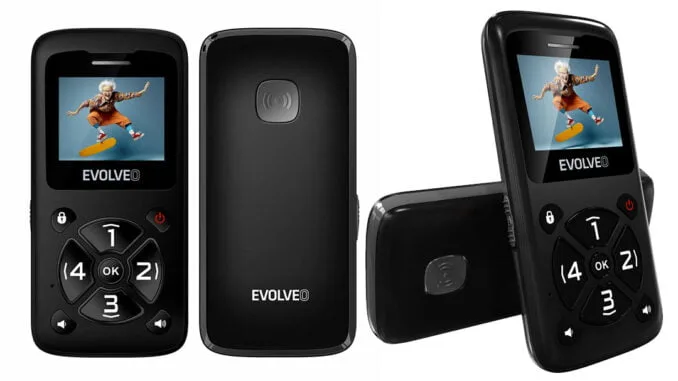 EVOLVEO_EasyPHONE_ID-001 levný telefon pro seniory pro děti EVOLVEO EasyPHONE ID, tlačítka, SOS, svítilna, FM rádio, specifikace, cena