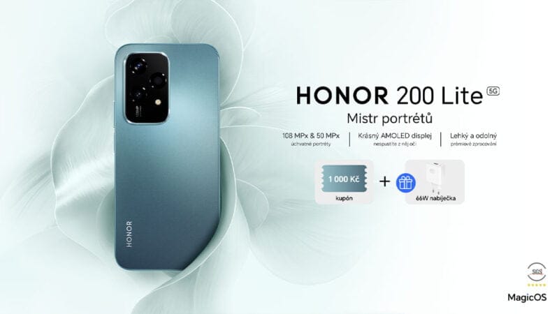 levný fotomobil mobilní telefon HONOR 200 Lite funkce fotografování specifikace cena akce sleva