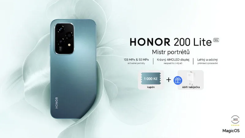 levný fotomobil mobilní telefon HONOR 200 Lite funkce fotografování specifikace cena akce sleva