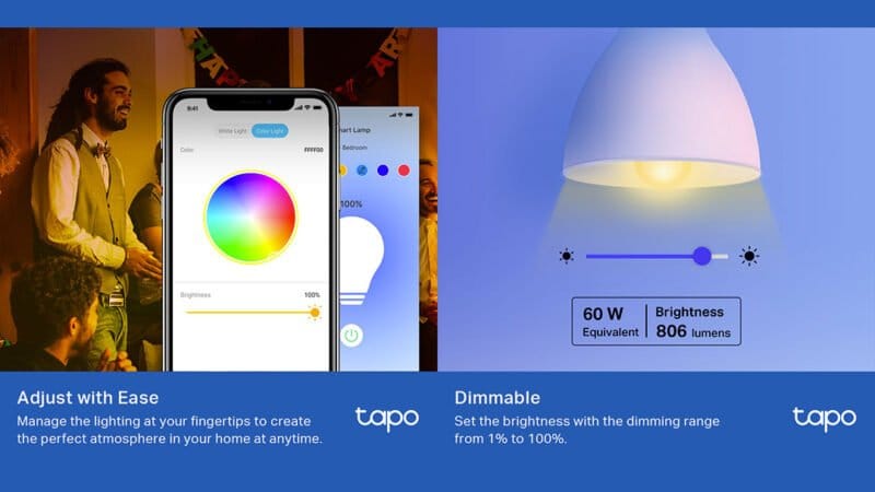chytrá žárovka TP-Link Tapo L535E Wi-Fi ovládání hlasem aplikací specifikace cena