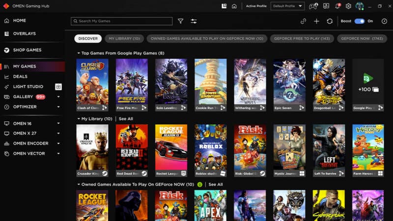 HP OMEN Google Play Games