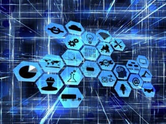 Průmysl, kancelář, digitalizace, ilustrace